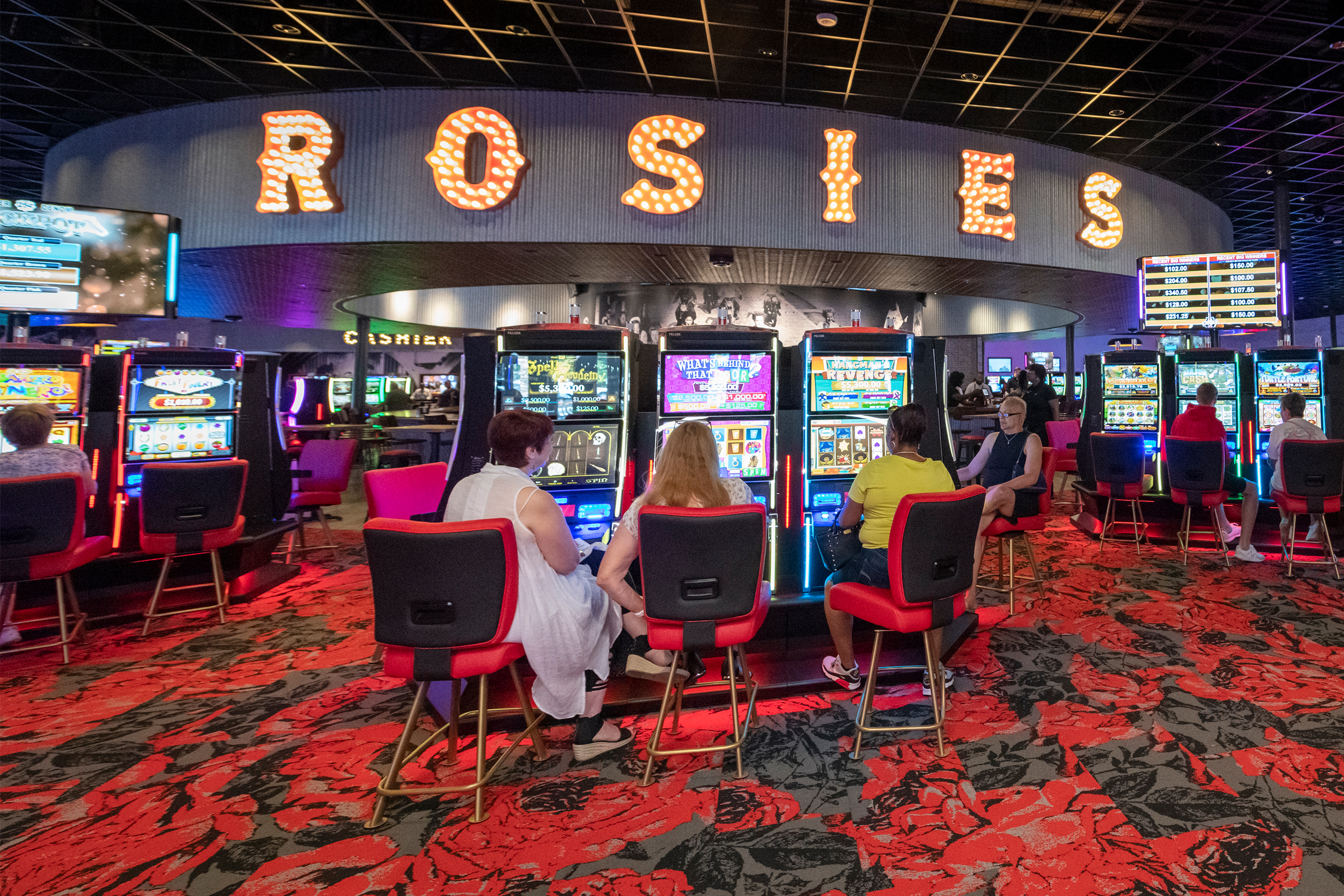 Rosie's in Richmond Gaming Floor with Rosie's Sign