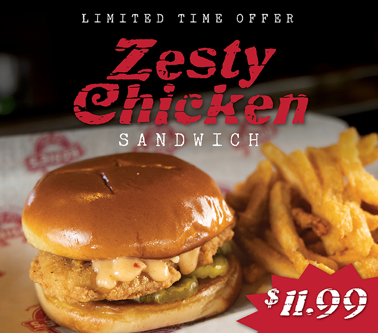 Limited Time Offer Zesty Chicken Sandwich $11.99