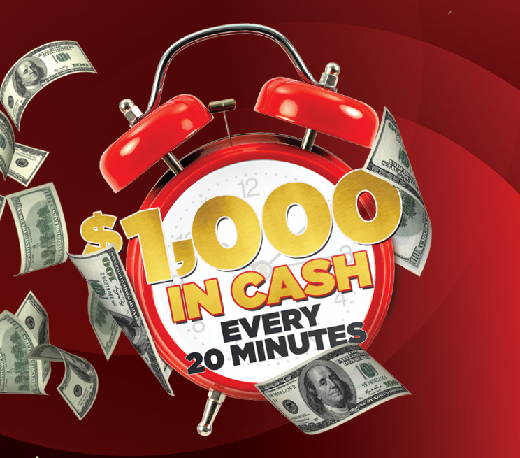 $1,000 in cash every 20 minutes