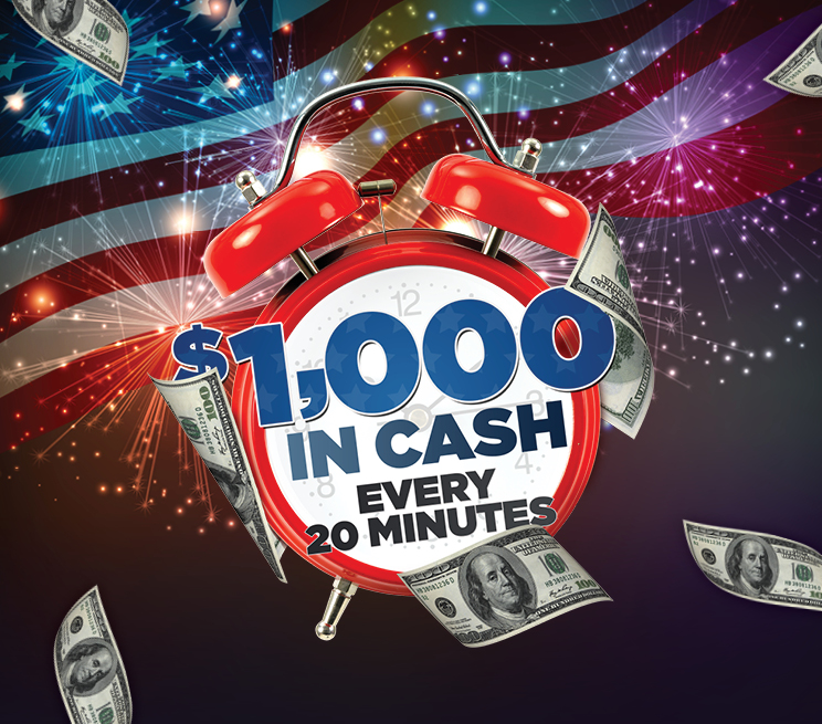win $1,000 in cash every 20 minutes