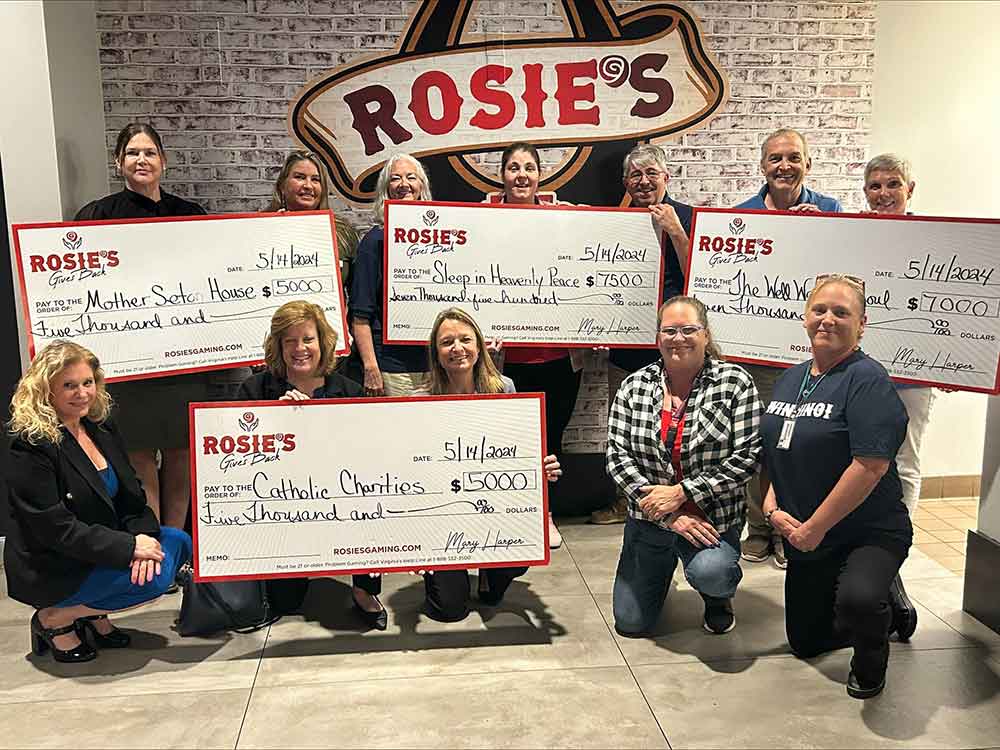 Rosie's Gives Back Check Donations