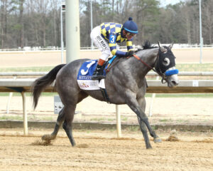Battle of Rouge, with Flavien Prat aboard for trainer Bob Baffert, captured the $250,000 Virginia Oaks at Colonial Downs on March 14, 2026