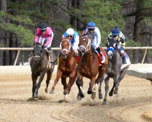 Battle of Rouge, with Flavien Prat aboard for trainer Bob Baffert, captured the $250,000 Virginia Oaks at Colonial Downs on March 14, 2026