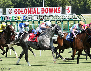 Horse racing at Colonial Downs in New Kent. 